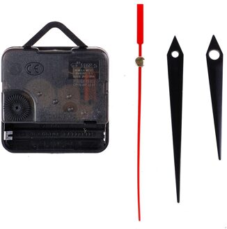 1 Set Stille Wandklok Quartz Naald Beweging Zwarte En Rode Handen Diy Vervanging Deel Repair Kit Tool Set Klok mechanisme
