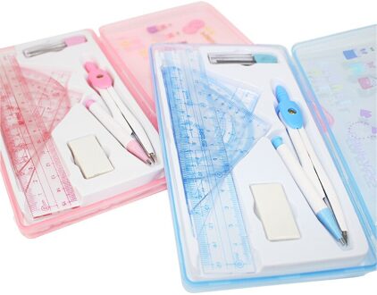 1 Set Tekening Studenten Wiskunde Sets Met Professionele Leren Briefpapier Driehoek Heerser Geometrie Set