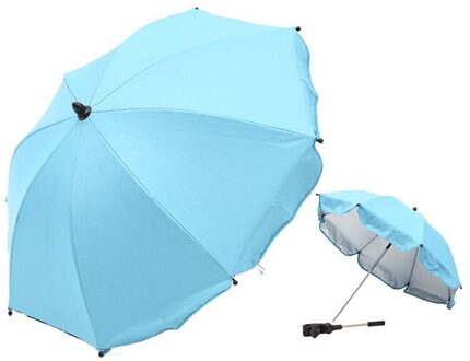 1 Set Universele Baby Kinderwagen Paraplu Schaduw Paraplu Uv Zonnescherm Voor Kinderwagen Pure Kleur Paraplu Outdoor Regenkleding blauw