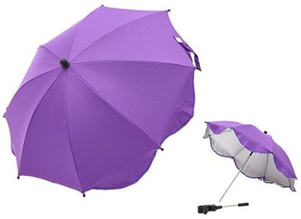 1 Set Universele Baby Kinderwagen Paraplu Schaduw Paraplu Uv Zonnescherm Voor Kinderwagen Pure Kleur Paraplu Outdoor Regenkleding paars