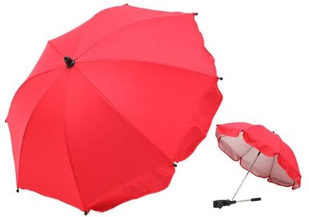 1 Set Universele Baby Kinderwagen Paraplu Schaduw Paraplu Uv Zonnescherm Voor Kinderwagen Pure Kleur Paraplu Outdoor Regenkleding rood