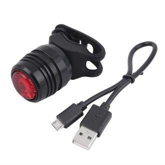 1 Set Usb Oplaadbare 3-Mode Bike Fiets Staart Achter Waarschuwing Rood Licht Lamp Met Usb-kabel zwart