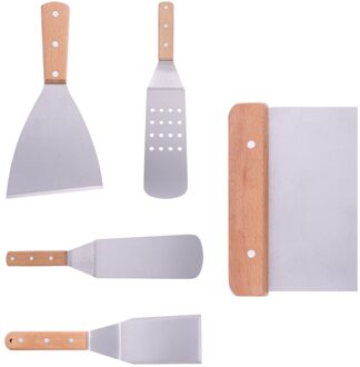1 Set Van 5 Pcs Pizza Schop Spatel Gebakken Schop Roestvrij Staal Overdracht Schop