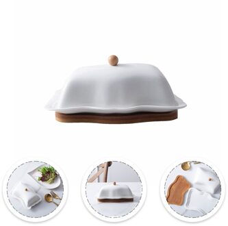 1 Set Van Boter Plaat Keramiek Schotel Met Deksel Voedsel Container Boter Keeper