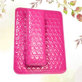 1 Set Van Manicure Hand Rest Kussen Hart Patroon Pu Leer Nail Art Arm Polssteun Houder Mat (Rosy) rooskleurig