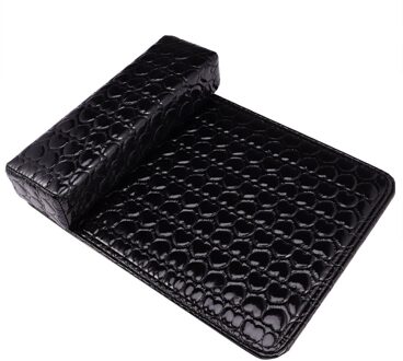 1 Set Van Manicure Hand Rest Kussen Hart Patroon Pu Leer Nail Art Arm Polssteun Houder Mat (Rosy) zwart