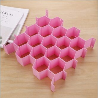 1 Set Verstelbare Lade Organizer Honingraten Separator Diy Divider Voor Ondergoed Sokken H88F roze