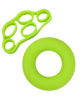 1 Set Vinger Gripper Sterkte Trainer Weerstand Band Hand Grip Pols Brancard Vinger Expander Oefening Vinger Weerstand Bands groen