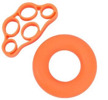 1 Set Vinger Gripper Sterkte Trainer Weerstand Band Hand Grip Pols Brancard Vinger Expander Oefening Vinger Weerstand Bands Oranje