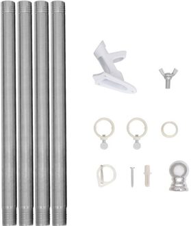 1 Set Vlaggenmast Kit Outdoor Wirwar Professionele Spinning Vlaggenmast Beugel Vlag Pole Houder 160cm / Zilver