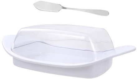 1 Set Voedsel Container Boter Kaas Scherper Opbergdoos Met Cutter En Deksel wit