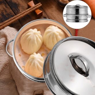 1 Set Voedsel Stoomboot Voedsel Stomen Tool Roestvrij Staal Stoomboot Mand Met Deksel 30CM