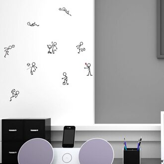 1 Set Voetbal Muur Papier Sport Achtergrond Stickers Mode Muur Plakken Decor Zelfklevende Muurstickers Voor Thuis (45x zwart