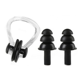 1 Set Waterdichte Siliconen Zwemmen Oordopjes Neus Clip Set Box Verpakt Oordopje Voor Surfen Duiken En Leren Zwemmen zwart