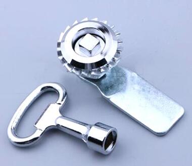 1 set Zinklegering MS705 Driehoekige lock Gas Meter Lock Key Gas Elektrische Meter Box Klink Cam Sloten ladeblokkering Four-corner lock