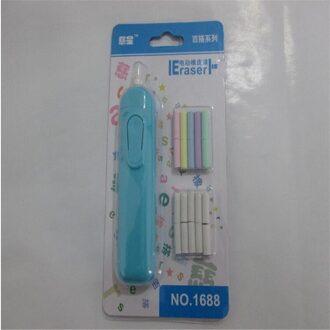 1 sets Cartoon Briefpapier Elektrische Gum Kinderen Speelgoed Automatische Gum Briefpapier Gum Schets Wijzigen Elektrische Gum Blauw