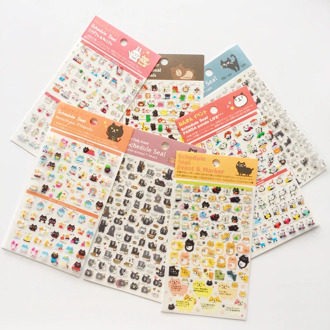 1 Sheet Cute Panda Cat bear Mini DIY Schedule Seal Daily Event Decorative Stickers Diary Phone Bottle Decor Stick Label