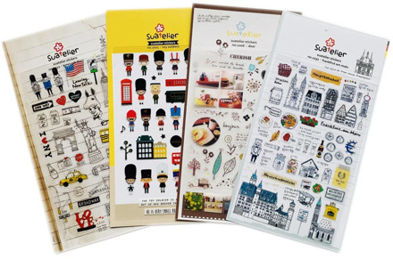 1 Sheet Cute Toy Soldiers New York Diary London Life Stickers DIY Stick Label PVC Hand Account Decor Stationery