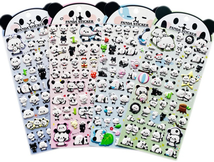 1 Sheet Kawaii Cartoon Panda 3D DIY Stickers Decorative Scrapbooking Diary Album Stick Label Hand Account Decor Stationery