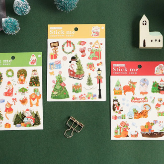 1 Sheet Kawaii Christmas Decorative Washi Stickers Scrapbooking Stick Label Diy Diary Album Stationery Sticker Xmas Accessories