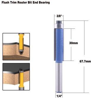 1 st 1/4 "Schacht Houtbewerking Flush Trim Frezen Voor Hout Industriële Grade Trimmen Snijders Met Lager Frees D9.52H30mm
