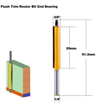 1 st 1/4 "Schacht Houtbewerking Flush Trim Frezen Voor Hout Industriële Grade Trimmen Snijders Met Lager Frees D9.52H50
