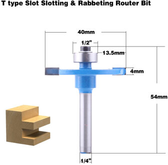 1 st 1/4 "Schacht T type lagers hout frees Industriële Grade Rabbeting Bit houtbewerking tool frezen voor hout 1nee