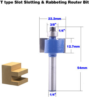 1 st 1/4 "Schacht T type lagers hout frees Industriële Grade Rabbeting Bit houtbewerking tool frezen voor hout 6nee