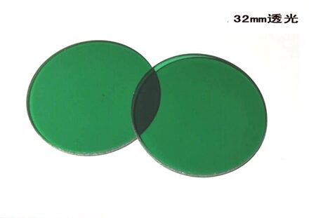 1 st 32mm Lens Diameter Glas Kleur Absorber Groen Blauw Geel Rood Wit Microscopie Filter Biologische Microscoop Verbinding Filter groen transparant