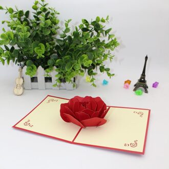 1 ST 3D Pop Up Wenskaart Liefde Romantische Verjaardag Bruiloft Aniversary Valentijnsdag Uitnodigingen Wenskaarten type 5