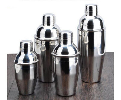 1 ST 4 Size Rvs Cocktailshaker Cocktail Mixer Wijn Martini Drinken Boston Stijl Shaker Voor Party Bar Tool OK 0430 350ml
