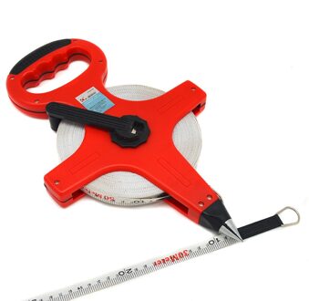 1 ST 50/30 m Meter Open Reel Fiberglass Meetlint 30M rood