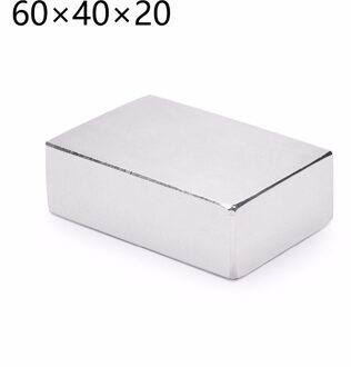 1 st 60x40x20mm Super sterke neo neodymium magneet 60x40x20, NdFeB magneet 60*40*20, 60mm x 40mm x 20mm magneten 60mm x 40mm x 20mm