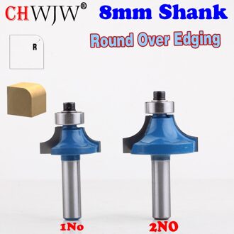 1 ST 8mm Schacht Ronde Over Rand Router Bit-1/4 ", 3/8" Radius Rechte frees trimmer schoonmaken flush trim hoek ronde 2nee