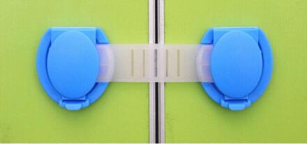 1 st Baby Veiligheidsslot Kid Veiligheid Producten Plastic Baby Veiligheid Bescherming Voor Kinderen Kind Sloten Kastdeur blauw