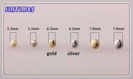 1 st Grote Buis Rvs Goud Waterdicht Horloge Kroon en Buis voor Horloge Reparatie 7mm goud