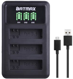 1 st LED 3-Slost USB Batterij Oplader voor Originele SJCAM SJ8 Batterij voor SJ8 Pro/SJ8 Plus/SJ8 air Actie Camera Batterijen