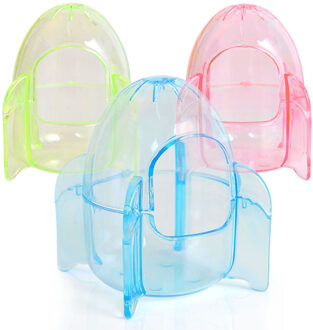 1 st Leuke Cartoon Kleine Pet Plastic Transparante Rocket Vorm Badkamer Hamster Gerbil Knaagdieren Muizen Kooi Bed Huis Willekeurige kleur