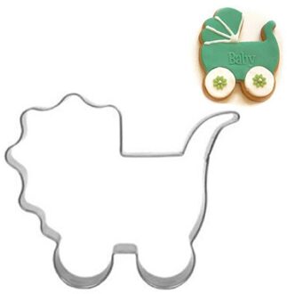 1 ST Leuke Rvs Kinderwagen Cookie Cutter Keuken Bakken Gebak Gereedschap Cookie Biscuit Decorating Gereedschap Metal Cutter