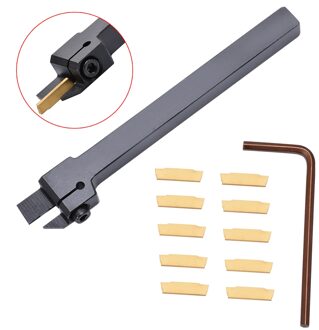 1 st MGEHR1010-2 CNC Draaien Gereedschaphouder 10*10*100mm Boring Bar + 10 stks MGMN200 Blades staal Inserts met Inbussleutel