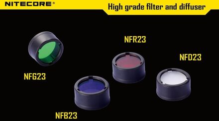 1 st Nitecore Kleur Filter (22.5mm) NFR23 NFB23 NFG23 NFD23 geschikt voor de zaklamp met hoofd van 22.5mm