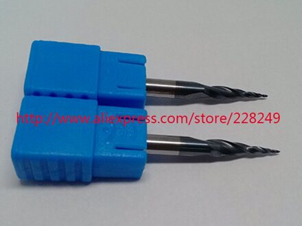 1 st R0.25 * D4 * 15 * 50L * 2F HRC55 Tungsten vhm Coated Tapered Radiusfrezen Mills CNC frezen