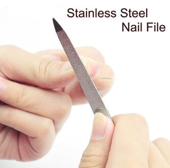 1 st Rvs Nagelvijl Dubbelzijdig Slijpen Nail art Bestanden Staaf Buffer Manicure Pedicure Scrub zand Gereedschap