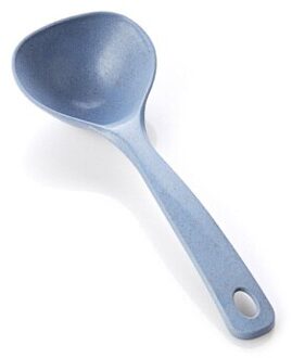 1 st Tarwe Strooien Steel Lepel Thuis Lange steel Rijst Lepel Keuken Keukengerei Plastic Dikke Soep Lepel blauw