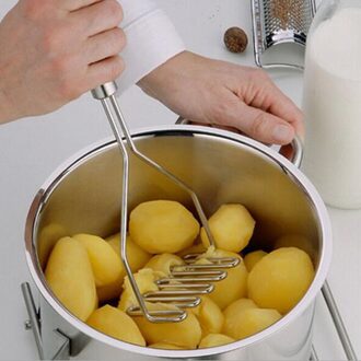 1 st Zilver Aardappelstamper Rvs Golvend Aardappel Druk Tool Plaat Glad Aardappelpuree Maken Tool Keukengereedschap 1090A