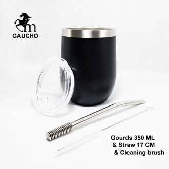 1 Stk/partij Gaucho Yerba Mate Kalebassen 350 Ml Rvs Cups 12 Oz Theewaar Omvatten Stro Bombilla En Reinigingsborstel Sales MT016-170 (12 OZ)