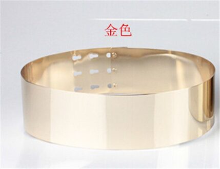 1 stk/partij Metal Keeper Metallic Spiegel 7cm Brede Riem Corset Vrouwen Jurk Riemen Heigh Qaulity Broeksbanden Punk Buikband Goud zilver