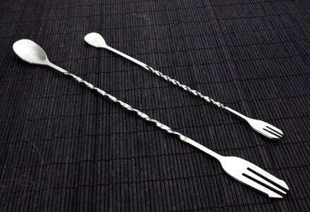 1 stk/partij Roestvrij Staal Mengen Cocktail Lepel Spiraal Patroon Bar Teadrop Lepels Roer Lepel Bar Tool Barman Gereedschap Accessoires