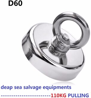 1 stks 110 kg Trekken Montage D60mm sterkste krachtige neodymium Magneet Pot met ring vistuig, deap zee salvage apparatuur