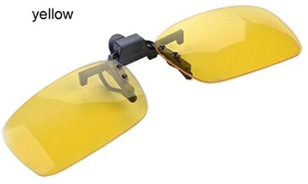 1 STKS 3 Kleuren Lens Dag Vision geel Zonnebril Clip Voor Night rijden Lenzenvloeistof Bijziendheid Bril Clips Op retro de sol met case geel case C3
